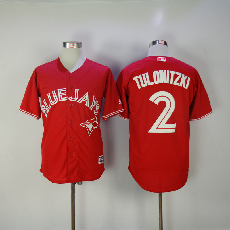 2017 MLB Toronto Blue Jays #2 Tulowitzki Red Game Jerseys->toronto blue jays->MLB Jersey